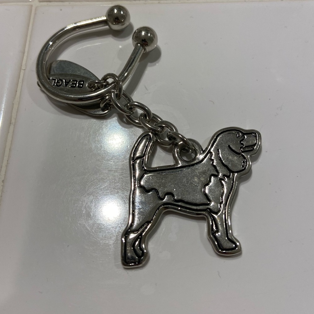 Sterling Silver Beagle Keychain